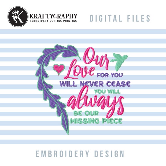 Memorial Embroidery Designs Grief Embroidery Word Art Memory Etsy