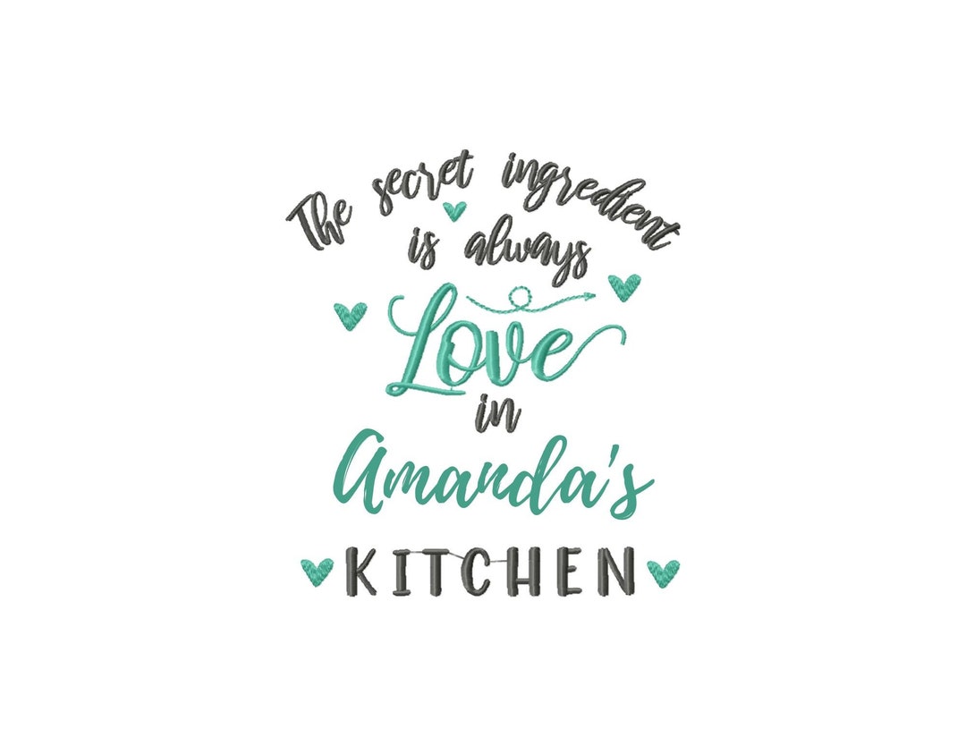 Kitchen Embroidery Designs Sayings for Aprons and Towels With Space for