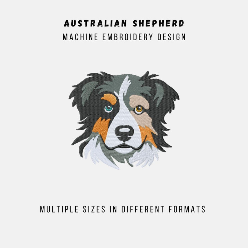 australian shepherd fill stitch machine embroidery design