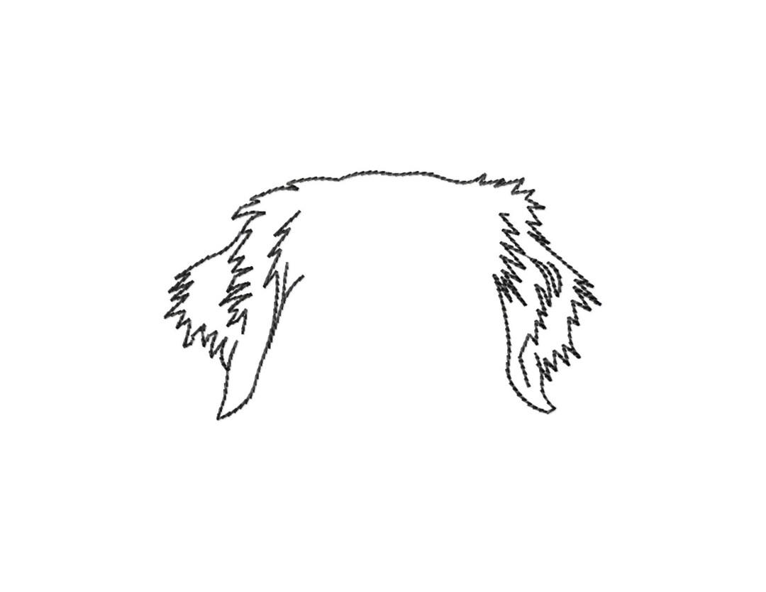 Golden Retriever Dog Ears Outline Machine Embroidery Design, Dog Sketch