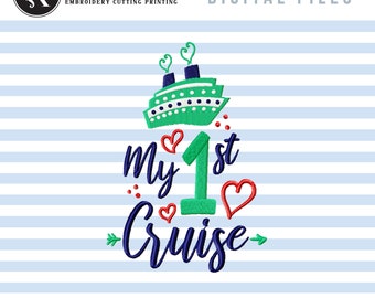 My First Cruise Machine Embroidery Designs, Cruise Ship Embroidery Patterns, Baby Cruise Pes Files, Cruising Vacation Jef, Cruise Trip Hus