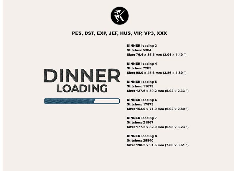 Dinner Loading Machine Embroidery Design, Funny Tech Quote, Digital ...
