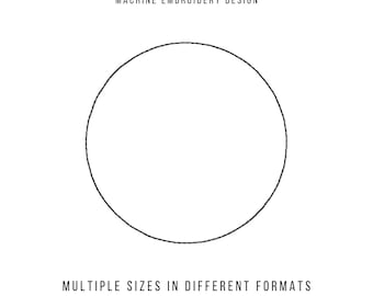 Bean Stitch Circle Applique Machine Embroidery Design, 0.5in - 8in