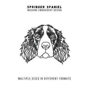 English Springer Spaniel dog breed face machine embroidery design outline sketch style, embroidery files for dog lovers