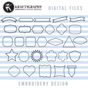 Patch Frames Applique Machine Embroidery Design Bundle: Multiple Shapes, 2&#39;&#39; - 12&#39;&#39;