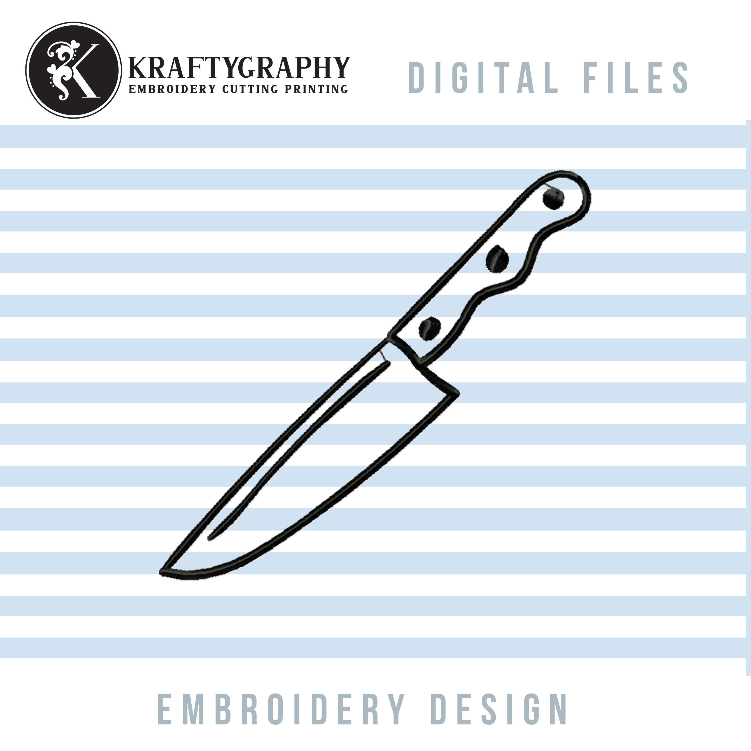 Knife Machine Embroidery Design: Kitchen Tools Pattern (digital Files) -  Etsy, image size:2571x2571