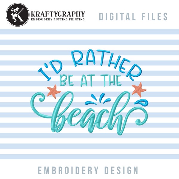 Beach Embroidery Designs, Summer Embroidery Pattern, Ocean Embroidery Files, Starfish Embroidery Stitches, Beach Bags Embroidery Ideas