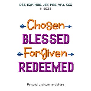 Christian Machine Embroidery Designs: Blessed Sayings, Multiple Sizes