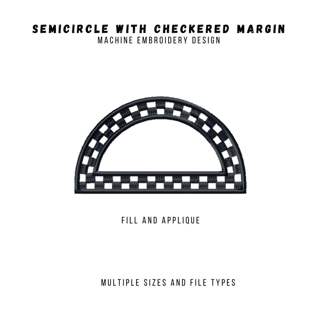 Checkered Semicircle Embroidery Design: Fill and Applique (digital ...