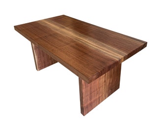 Corte Walnut Wood Coffee Table, Modern Style Bookmatched Sapwood Table