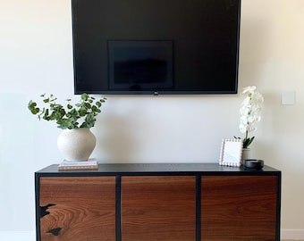 Walnut and Oak TV Console Cabinet