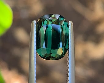 3.61ct Green Sapphire, Long Cushion, Unheated, Australia Natural Gemstone