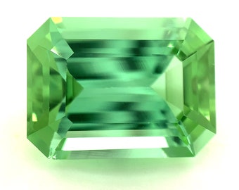 6.02ct Blue Green Tourmaline, AIG Certified, Emerald Shape, Loose Stone Natural Gemstone