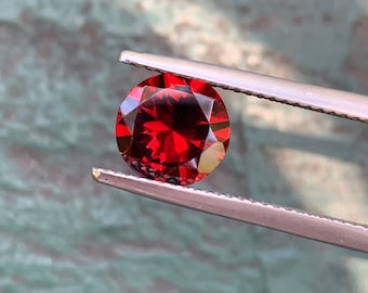 1.96ct Red Garnet, Pyrope, Round 8mm, Natural Gemstone