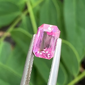 2.42ct Pink Sapphire, Emerald Step Cut,  Unheated, Madagascar, Loose Gemstone