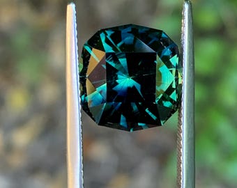 RARE !! SAPHIR BLEU VERT D'AUSTRALIE : 6.4 mm x 5.0 mm