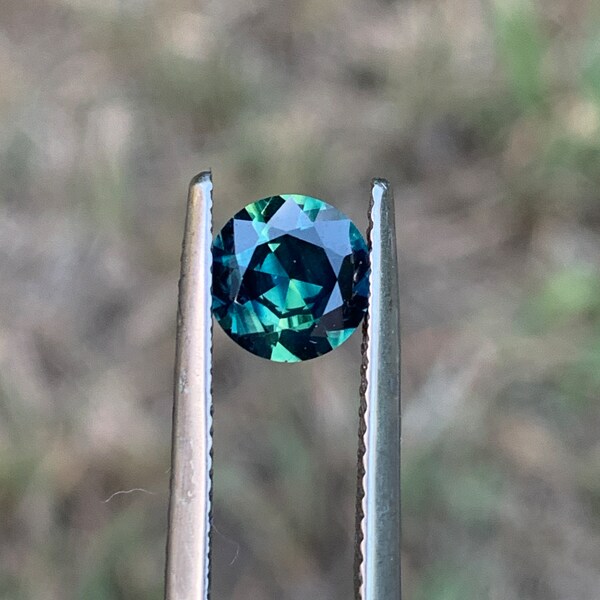 1.45ct Teal Parti Sapphire, Round, Unheated, Australia Natural Gemstone