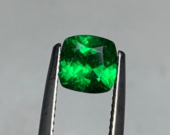 1.56ct Tsavorite Garnet, Cushion Shape, Green Garnet from Tanzania