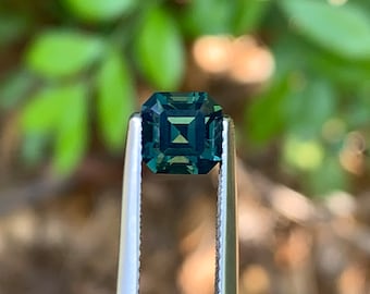 RARE !! SAPHIR VERT BLEU D'AUSTRALIE : 6.4 mm x 5 mm