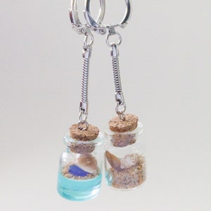 Caribbean Sea Glass Keychain or Rearview Mirror Charm | Beach Glass | Seashells| Custom Beach keychains | Custom Beach Mirror Charm
