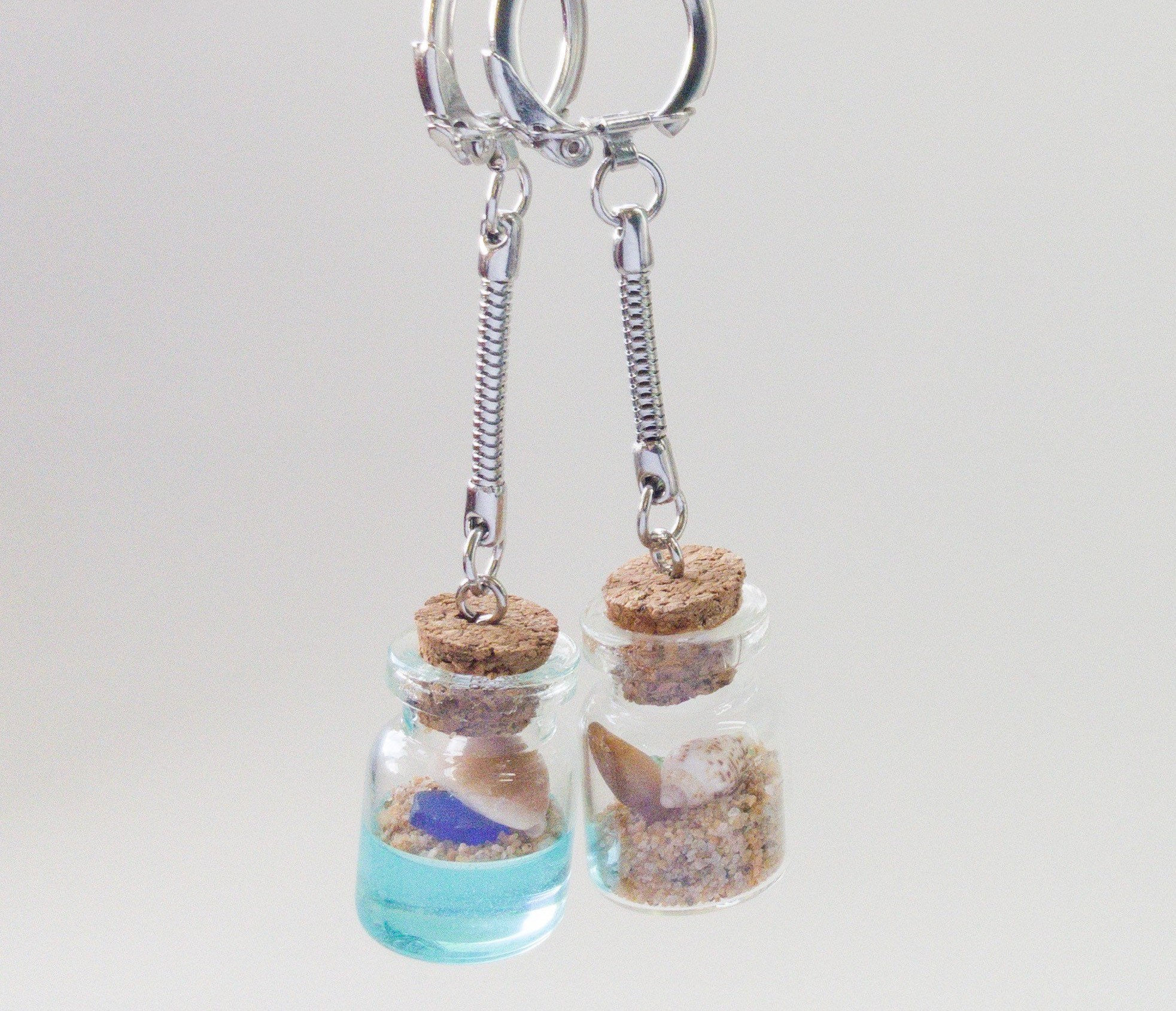 Porte-clés En Verre De Mer (sea Glass) Vert - Fait Main Style Shabby Chic - Royaume-Uni