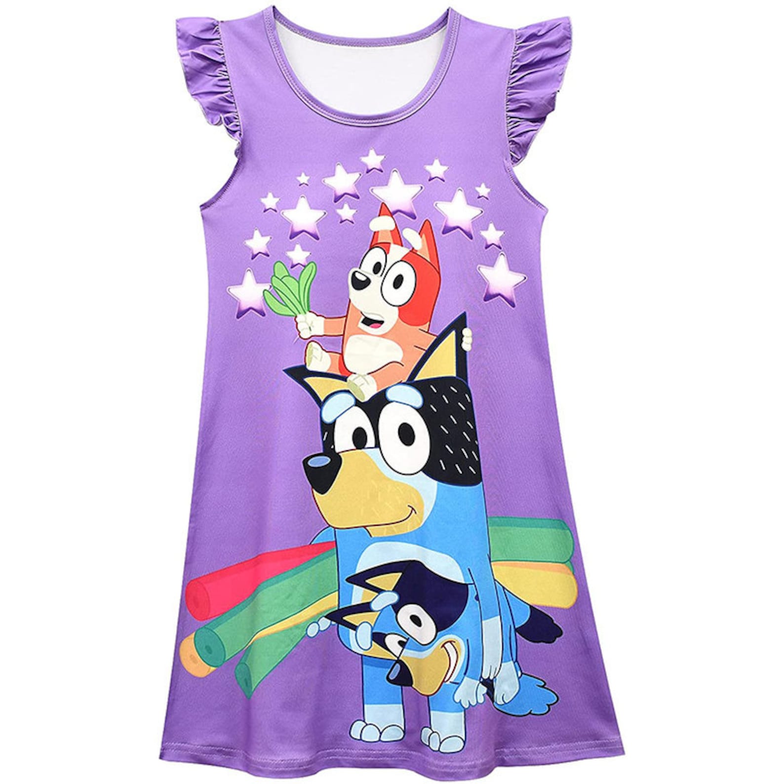 Bluey Toddler Girls Baby Princess Pajamas Dog Print Nightgown Etsy