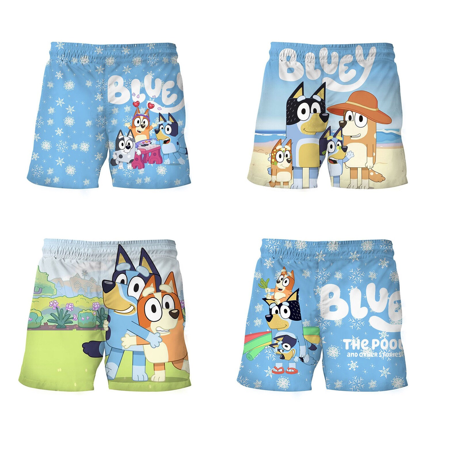 Bluey Printed Boy Swim Trunks Toddler Swim Shorts Funny Little Etsy