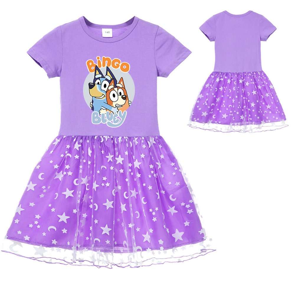 Girl's Bluey short sleeve Dresses Kids One Piece Sundress Etsy