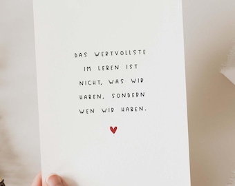 Ansichtkaart voor beste vriend(in) | Het meest waardevolle in het leven is niet wat we hebben, maar wie we hebben | Kaart voor zielsverwant | Beest | Favoriete persoon