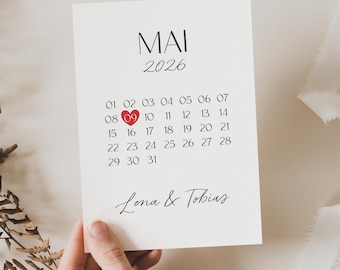 Carte de mariage personnalisée | Carte de mariage pliée avec noms et date | Carte de félicitations de mariage | Carte de mariage | Enveloppe incluse