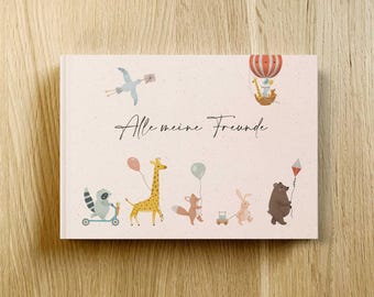Friendship book for children | Kindergarten | First day of school | School | Animal-themed friendship album | A5 friendship book | Adventure-themed friendship album