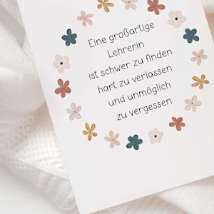Postkarte Abschied Lehrerin | Schule Abschiedsgeschenk | Danke Karte | Abschiedsgeschenk Lehrerin | Dankeskarte Lehrerin | DIN A6