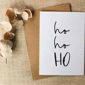 Weihnachtskarte "Ho Ho Ho", Karte zu Weihnachten mit Umschlag