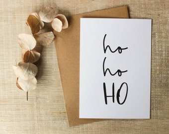 Christmas card "Ho Ho Ho", christmas card with envelope