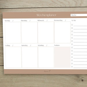 Wochenplaner DIN A4 | Home Office Planer | Notizblock zum Arbeiten | Menüplaner | Habit-Tracker | To-Do-Liste | weekly planner