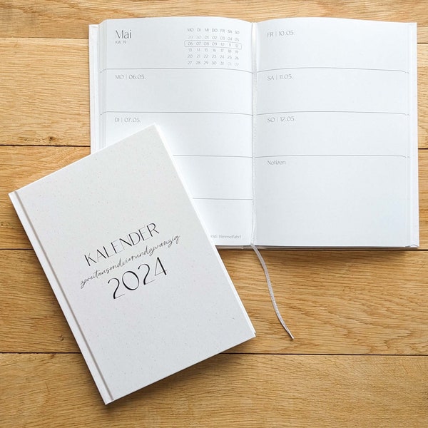 Kalender 2024 | Jahresplaner 24 | Taschenkalender | Terminkalender | Kalenderbuch | Studienplaner | Wochenplaner | Hardcover | DIN A5