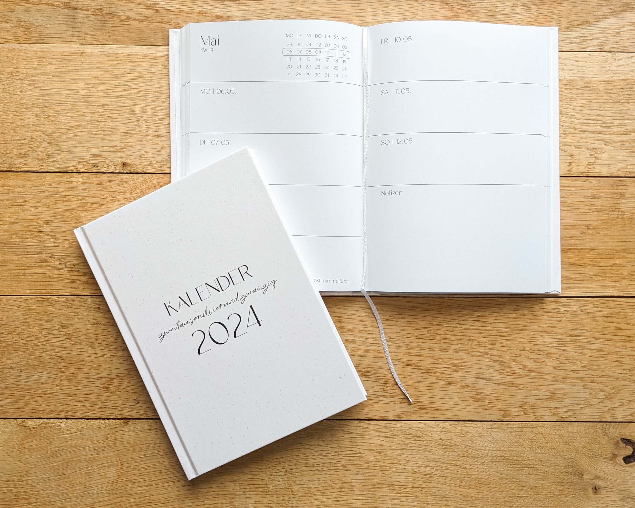 Agenda 2024 avec un jour par page,A5 journalier académique, planificateur  mensuel et quotidien horaires, janvier 2024 à décembre 2024,couverture  rigide Bloc - Notes, 14,5 x 21,5 cm (Vert)