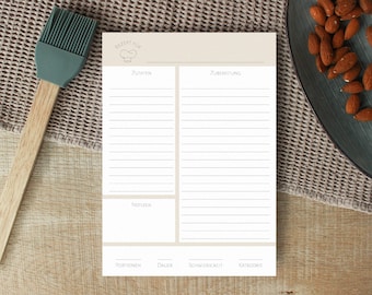 Recipe pad A5 on extra-thick paper | Recipe collection | Recipe template | DIN A5 on extra-thick paper | Notepad