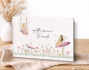 Freundebuch Fee für Kinder DIN A5 Hardcover| Freundschaftsalbum Mädchen | Freundealbum zum Schulanfang oder Geburtstag | Freundschaftsbuch