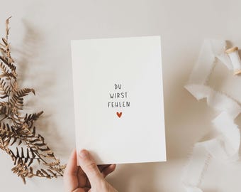 Postcard "You will be missed" | Farewell card | Card for saying goodbye | Farewell card for a colleague | Farewell gift | DIN A6
