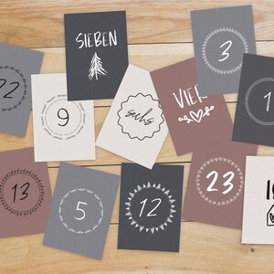 24 wunderschöne Adventskalender-Karten | Adventskalender-Postkarten | DIY Adventskalender | schlichter Adventskalender