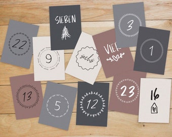 24 beautiful Advent calendar cards | Advent calendar postcards | DIY Advent calendar | simple Advent calendar
