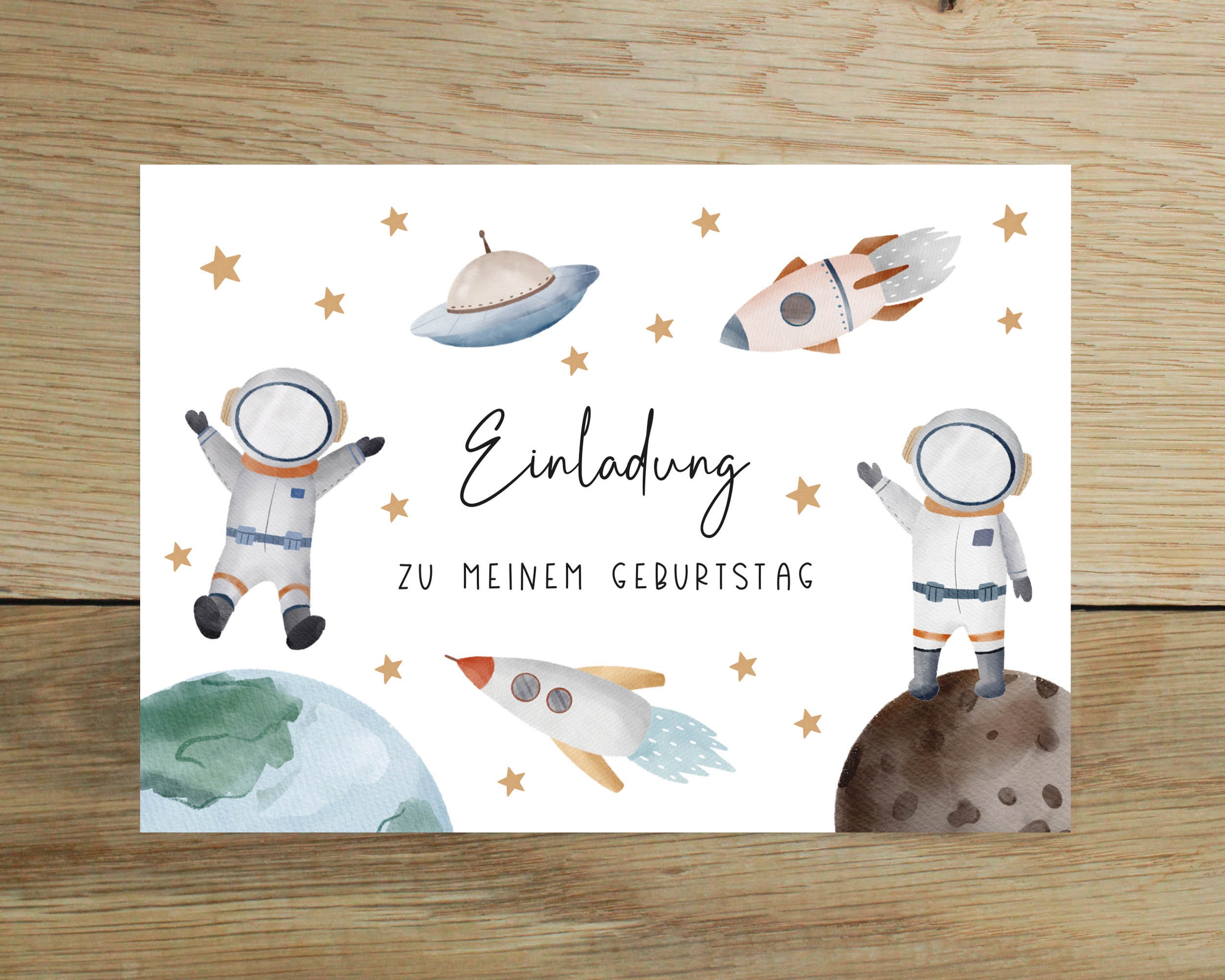 5/10 inviti astronauti per i compleanni dei bambini | Biglietti d'invito bambini | Spazio invito compleanno bambini | Invito spaziale DIN A6 - Italia