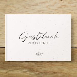 Gästebuch Hochzeit mit Fragen zum Ausfüllen | DIN A5 quer | Hardcover | 50 Doppelseiten | Perfektes Geschenk zur Hochzeit