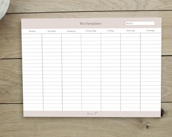 Weekly Planner A4 | Weekly overview in landscape format | Home Office Planner | | Scheduler weekly planner