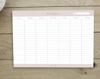 Wochenplaner A4 | Wochenübersicht im Querformat | Home Office Planer | Terminplaner | weekly planner