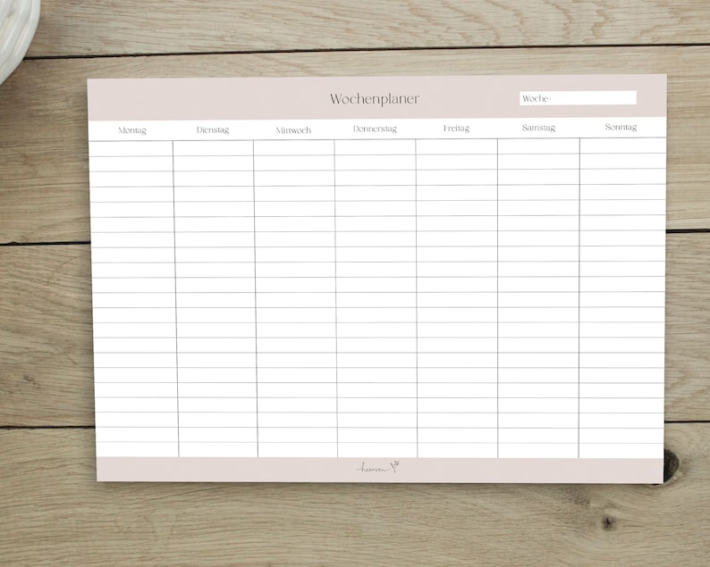 Weekly planner A4 | Weekly overview in landscape format | Home office planner | Appointment planner | weekly planner image 1