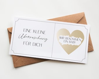 Schwangerschaft verkünden Rubbelkarte | Überraschung Schwangerschaft | Wir bekommen ein Baby | Rubbellos Schwangerschaft | Glückslos Oma Opa