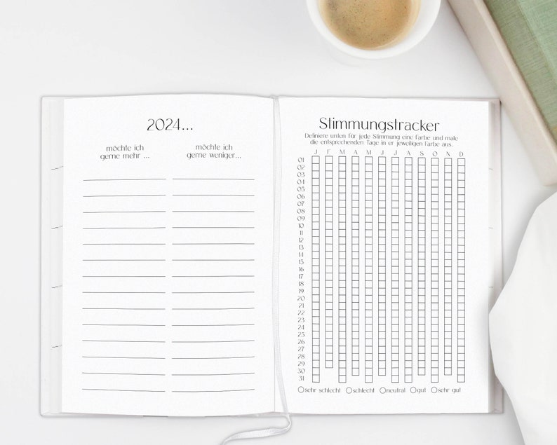 Kalender 2024 Jahresplaner 24 Taschenkalender Terminkalender Kalenderbuch Studienplaner Wochenplaner Hardcover DIN A5 Bild 8