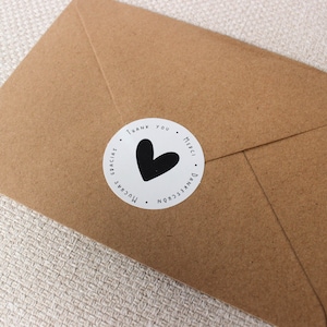 15x Dankeschön Aufkleber schwarz - weiß | Danke Aufkleber | Vielen Dank Aufkleber | Thank you Sticker | Merci Aufkleber | Sticker| Etiketten